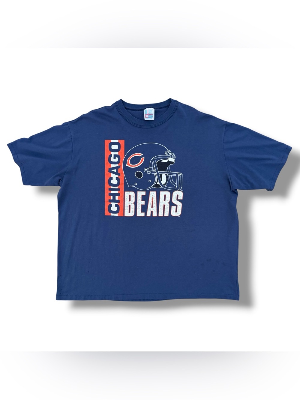 Vintage 80s Chicago Bears Helmet T-Shirt Blue Size XXL Boxy NFL Garan USA